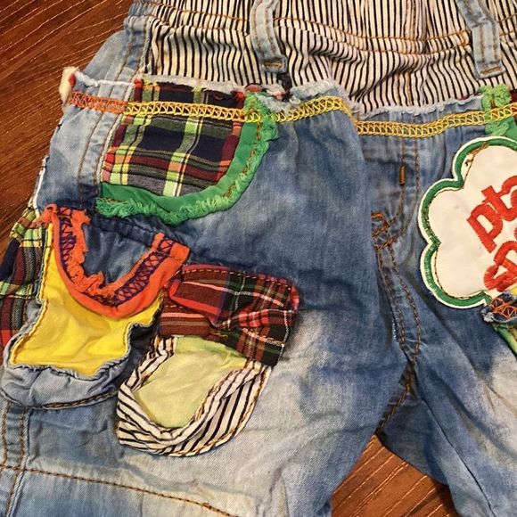 Unique Pair of Boys Appliquéd Denim Shorts - Picture 2 of 5